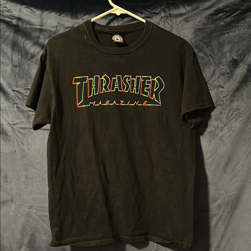 Thrasher Multicolor Logo Black Tee